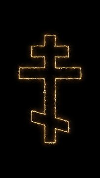 Orthodox cross, motion 4k video with alpha channel