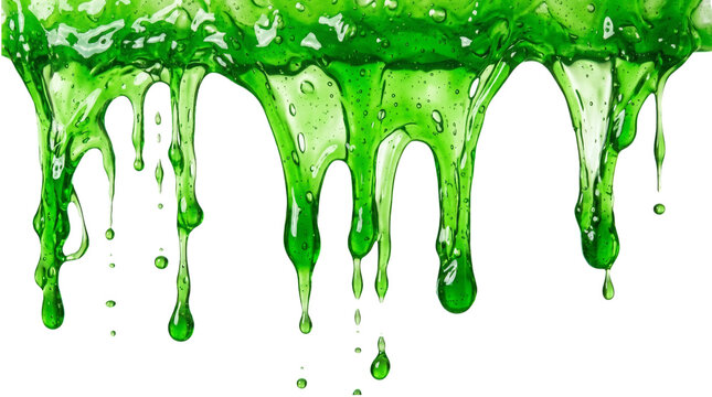 Bright green toxic slime dripping down