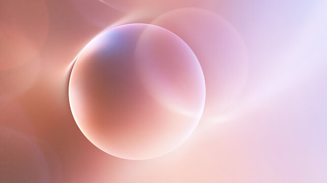 Abstract Pink Spherical Bubble Background with Glowing Light