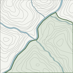 Topographic map contour and geographical terrain line illustration set for office environment design wall mural and spatial signage vector © Setarr