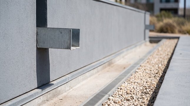 Completed scupper discharge above a gravel drainage strip