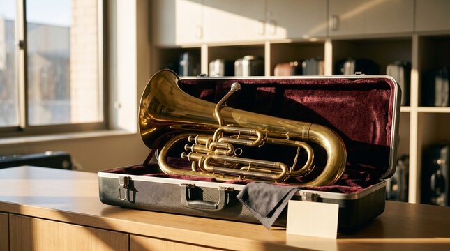 Restored school brass instrument ready for classroom loan
