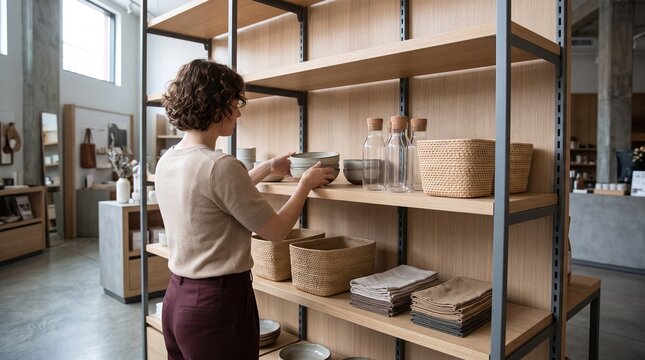 Installing home goods on an adaptable retail wall