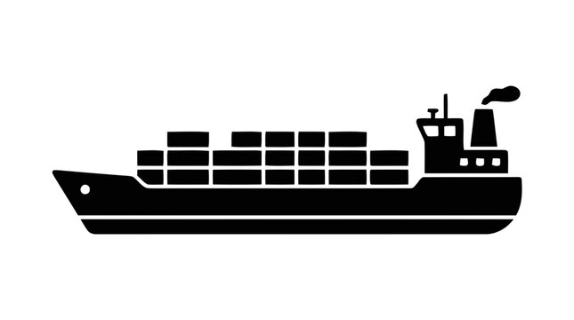 Vector illustration of cargo ship icon vector illustration on a transparent background