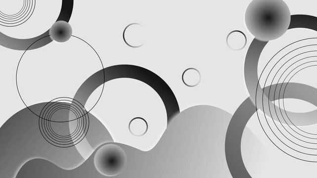 Abstract geometric background with circles and waves animation, modern gradient design