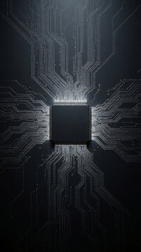 Generic Neural Processing Unit NPU on Black Background