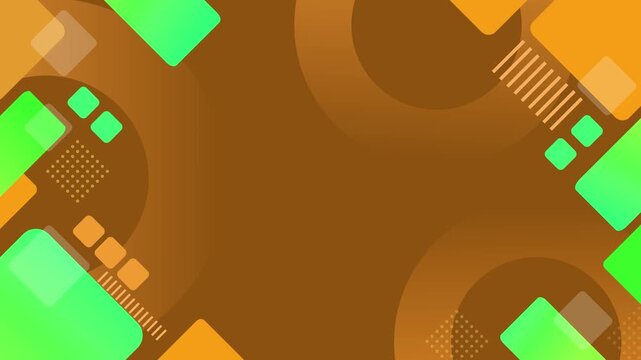 Abstract geometric background with vibrant overlapping circles and rounded squares animation