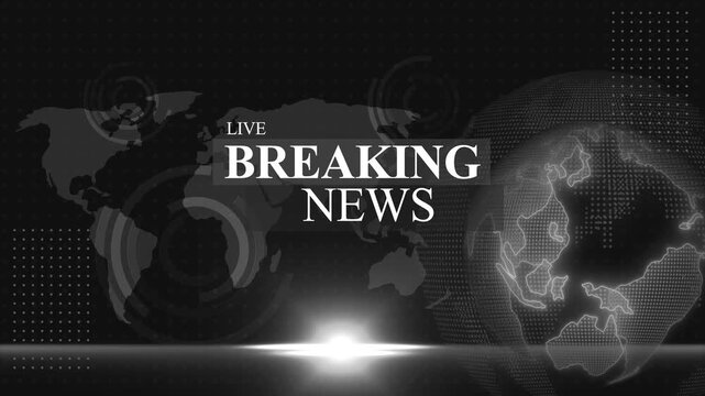 Live breaking news global graphic background animation