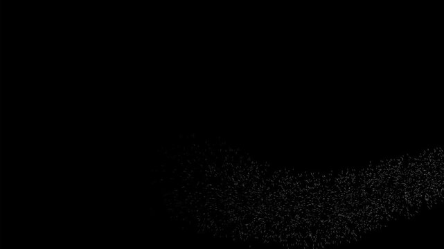 sparkle particle animation, white twinkling stars, dreamy magic sparkle transition, smooth cinematic glitter burst animation on black screen, professional 4K visual effects animatio,4K