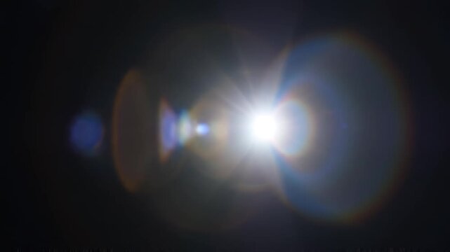 Abstract lens flare light streaks transition with bokeh and chromatic aberration in dark background for visual effects