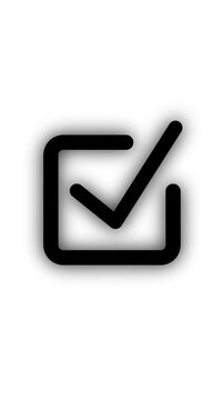 White check mark animation inside square box White check mark success and approval symbol White check mark digital checkbox and task completion indicator