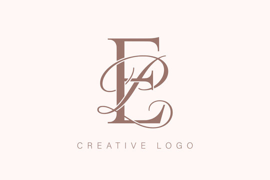 romantic EP couple initials logo classic wedding monogram vector design