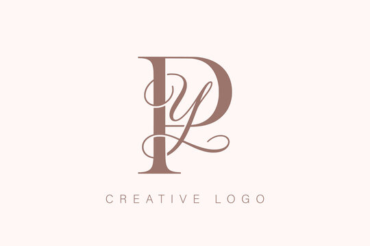 romantic PY couple initials logo classic wedding monogram vector design