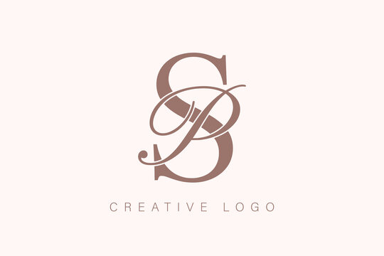 romantic SP couple initials logo classic wedding monogram vector design