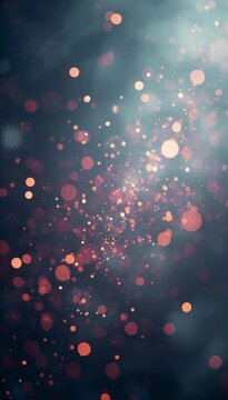 Soft luminous particles drift through spacious darkness, creating subtle atmospheric depth and premium cinematic ambience.