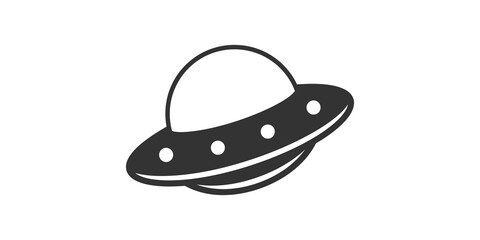 Unidentified flying object outline icon, symbolizing mystery, science fiction, and space exploration. © 扁平化图标 