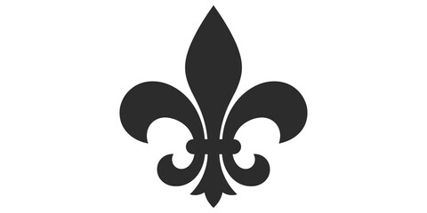 French fleur de lis symbol black heraldic emblem representing royalty nobility and historical tradition for classic design. © 扁平化图标 