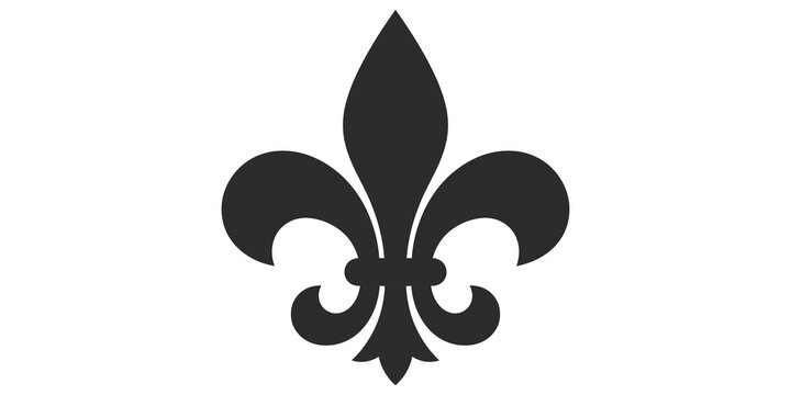 French fleur de lis symbol black heraldic emblem representing royalty nobility and historical tradition for classic design.
