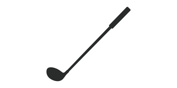 Black golf club icon illustration representing sport, leisure, and outdoor activity.