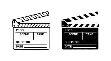 Naklejka premium Vector illustration of film clapperboard on a transparent background