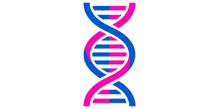 DNA double helix icon for science research and genetic biotechnology.