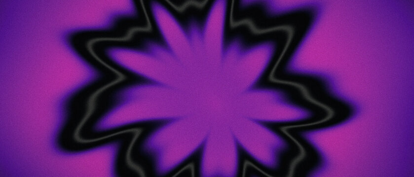 Psychedelic Purple Black Flower Pulse for Experimental Music Poster and Rave Print Design