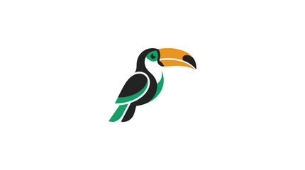 Naklejka premium Colorful full body toucan logo