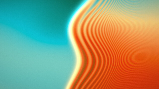Tangerine Ripple Wave on Aqua for Summer Festival Poster and Fashion Print Design