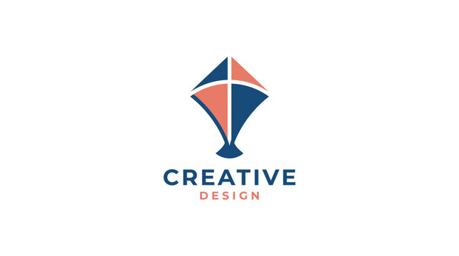Creative diamond kite logo for leisure branding.