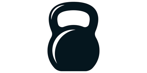 Fototapeta premium Black kettlebell workout icon isolated on transparent background for fitness and strength training graphics.