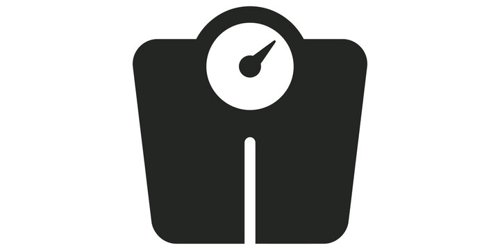 Weight scale black icon used for personal health and fitness tracking.