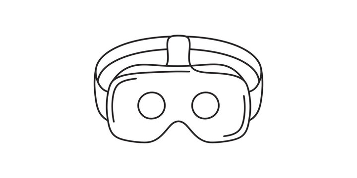 Simple line art vr headset illustration for immersive tech designs.