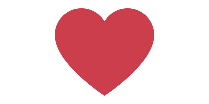 Red heart shape symbol for romantic love health and charity projects.