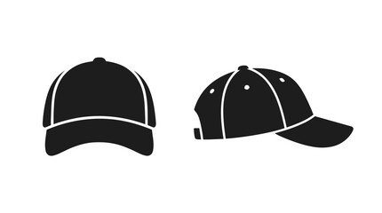 Fototapeta premium Vector illustration of baseball cap icon silhouette on a transparent background