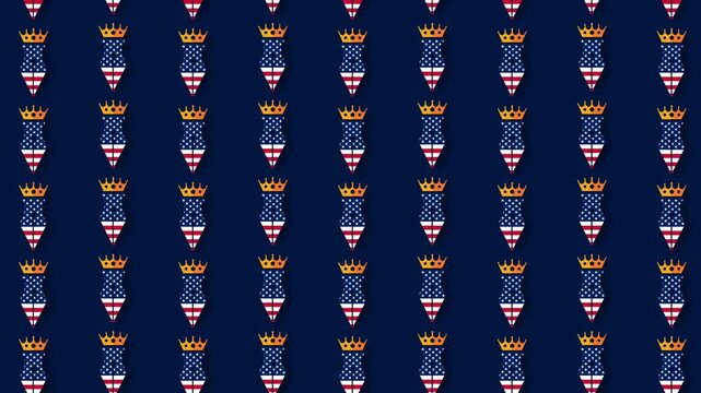 Constitution Day and Citizenship Day Seamless Pattern Background with US Flag Crown Motif.