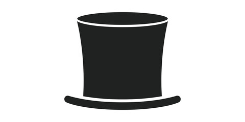 Top hat silhouette black icon on transparent background for magic design. © 扁平化图标 