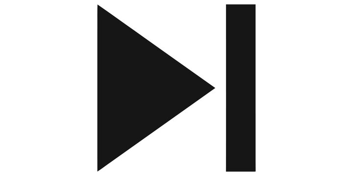 Next track media button icon for music player and video interface UI.
