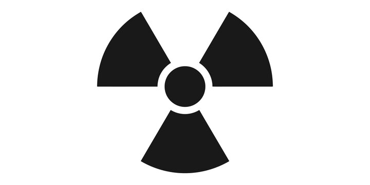 Radiation hazard symbol black icon for safety warning and industry danger.
