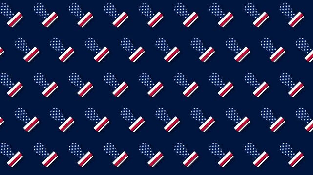 Constitution Day and Citizenship Day Patriotic American Flag Seamless Pattern Loop Background.