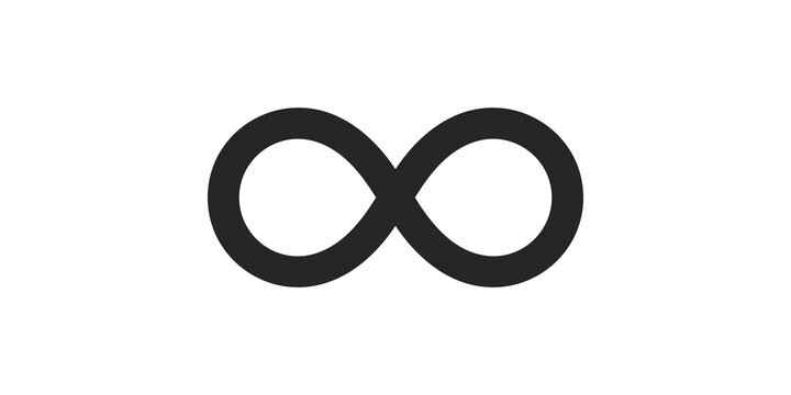 Infinity loop symbol black graphic design for digital art project uses.