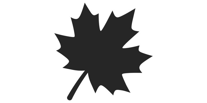 Maple leaf black icon symbolizing autumn nature and Canada.