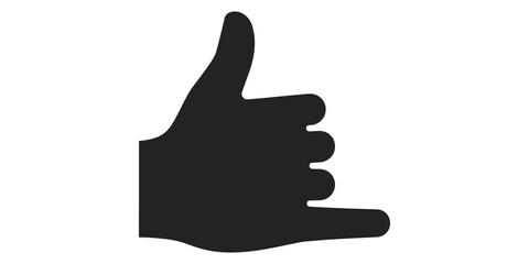 Black shaka hand gesture icon vector for Hawaiian culture. © 扁平化图标 