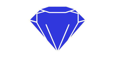 Fototapeta premium Blue diamond icon graphic featuring sharp geometric facets for logotype.