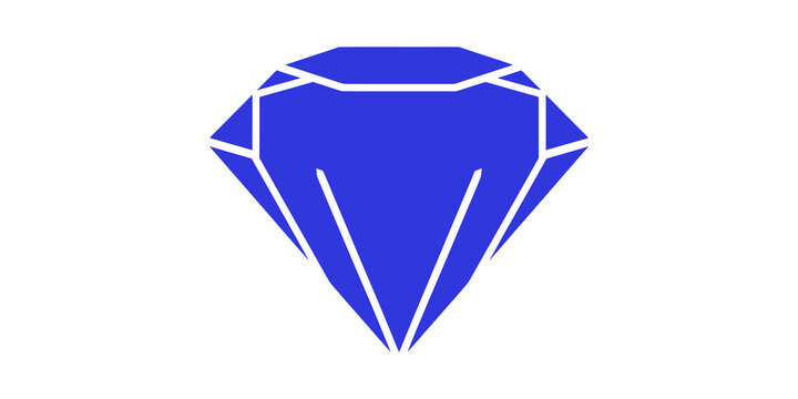 Blue diamond icon graphic featuring sharp geometric facets for logotype.