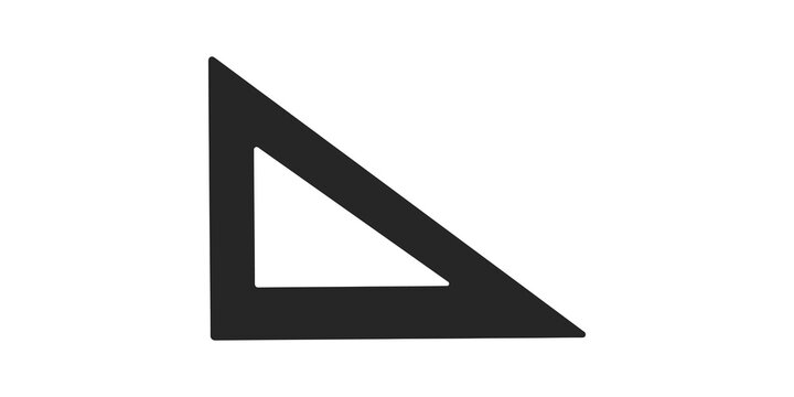 Black triangle set square ruler icon tool for geometry drafting use.
