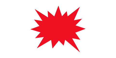 Red starburst speech bubble sticker for retail sales and promotions. © 扁平化图标 