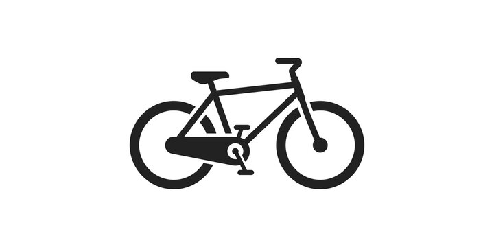 Black bicycle icon cycling transport flat illustration vector on background.