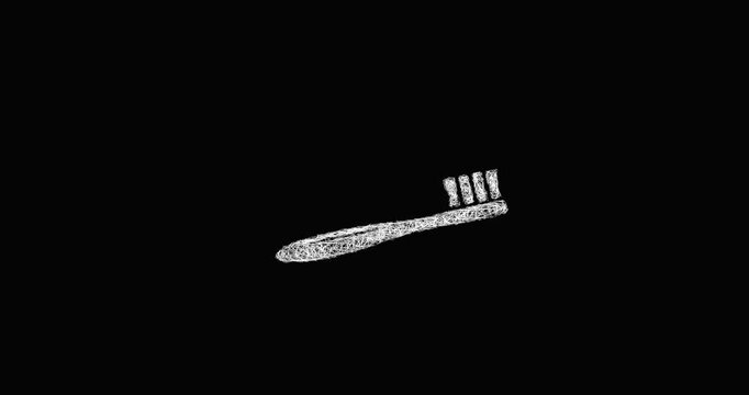 Sketch toothbrush icon animation - smooth progressive reveal