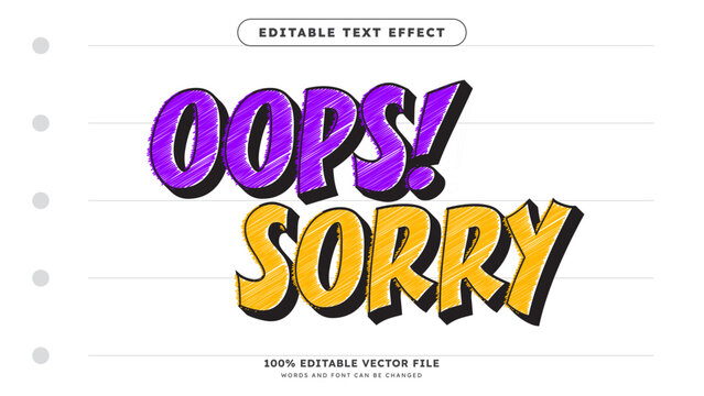 Modern comic editable text style effect illustrator vector design template