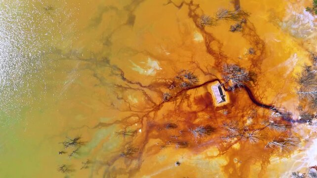 Drone View of Geamana Mining Pollution and Environmental Destruction in Romania
